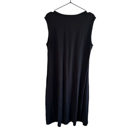 Eileen Fisher Stretch Jersey Knit V-Neck Tank Midi Dress Medium Black - Picture 7 of 11